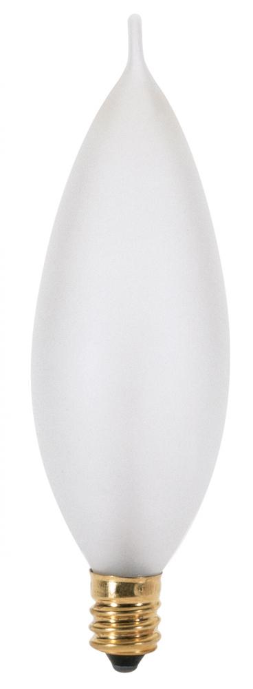 60 Watt CA10 Incandescent; Frost; 2500 Average rated hours; 635 Lumens; Candelabra base; 130 Volt;