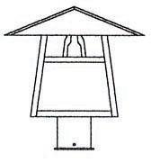 Arroyo Craftsman CP-12BGW-AB - 12" carmel post mount with bungalow overlay