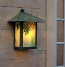 Arroyo Craftsman EW-12HFWO-RC - 12" evergreen flush wall mount with hummingbird filigree